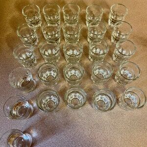 26 Clear Glass Shot Glasses